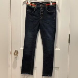 Veronica Beard Carolyn 10” Baby Boot Cut Jeans With Tux Waist Size 26